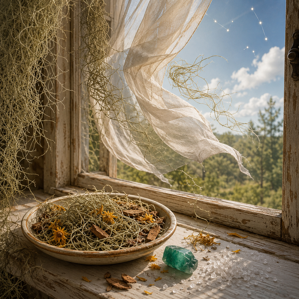 Celestial Aligned Spanish Moss - The Gray Veil of the Oaks